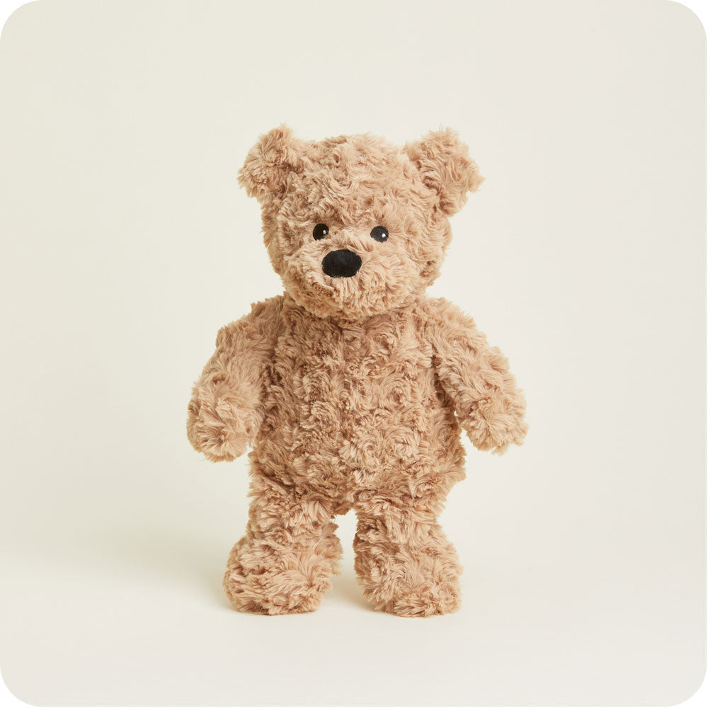 Image 109: Soft Warm Weighted Brown Curly Bear Plush Warmies
